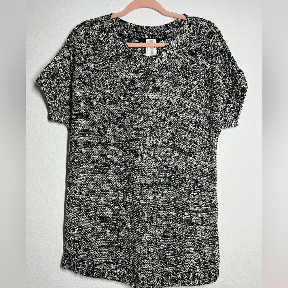 Bonita Black Gray Short Sleeve Sweater Knit NWT size XL made in German